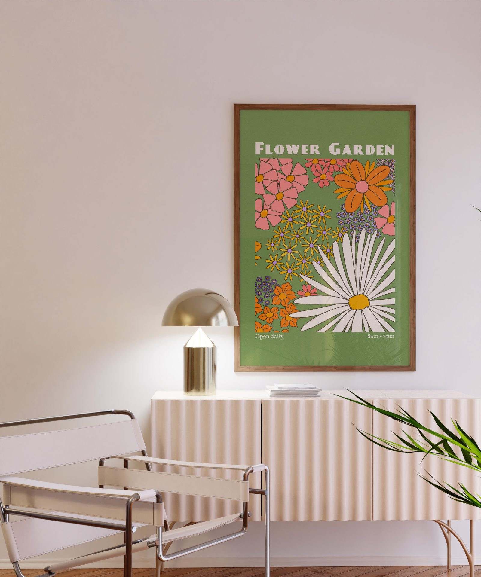 Flower Garden Green Print